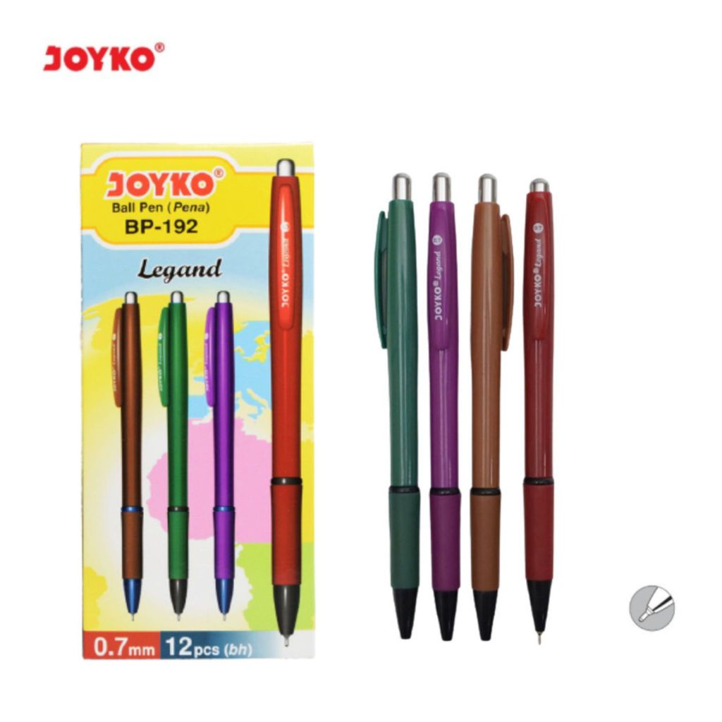 

Pulpen Joyko BP-192 Legand Tip 0.7 mm Ball Pen Tinta Hitam - Satuan