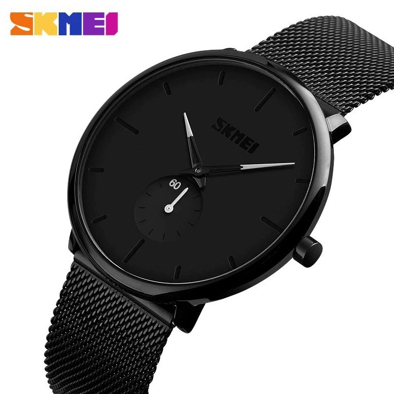 KODE R76P SKMEI 9185 Jam Tangan Pria Analog Tali Rantai Pasir MGOS
