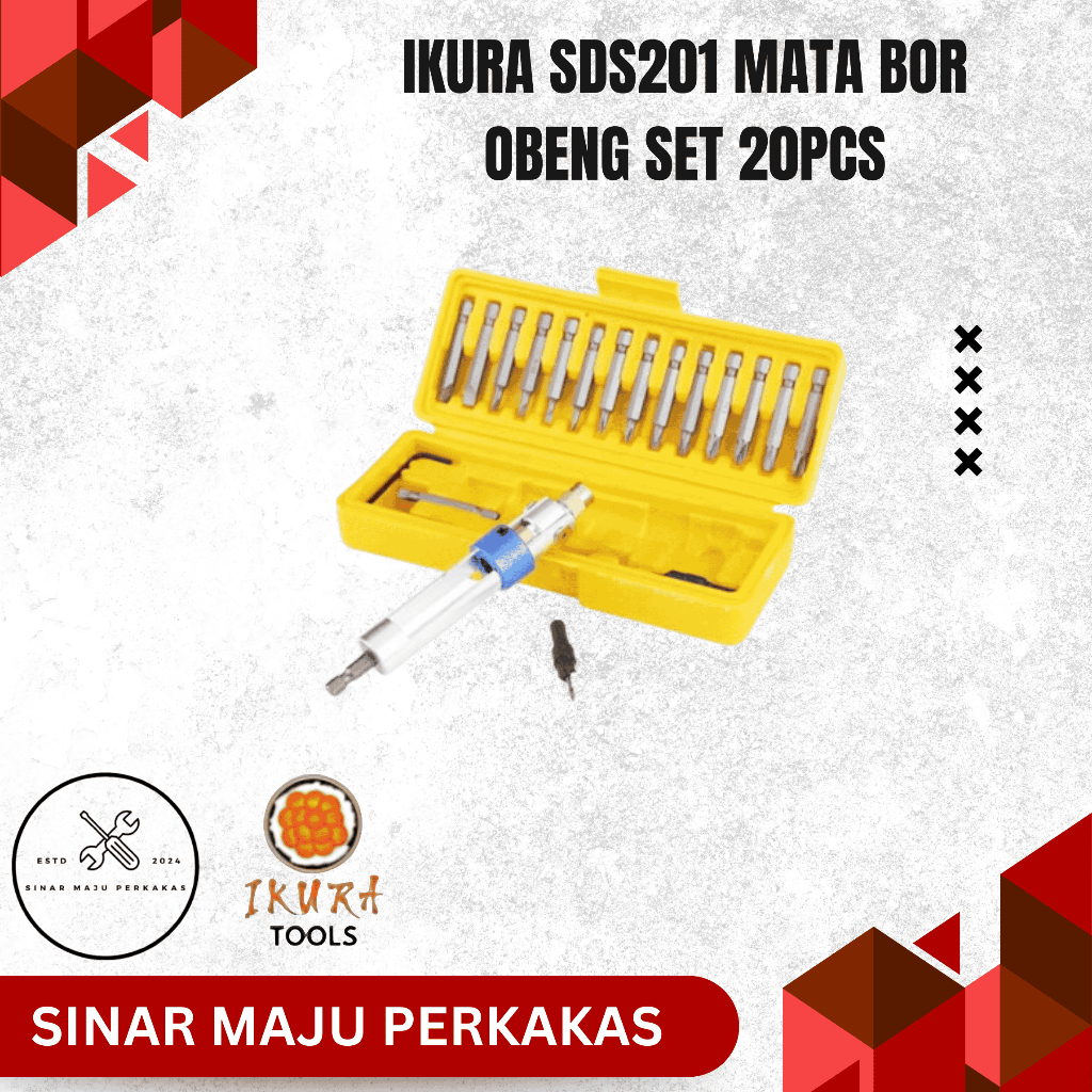 IKURA SDS201 Mata Bor Obeng Set 20pcs Screwdriver Bit Flip Bolak Balik
