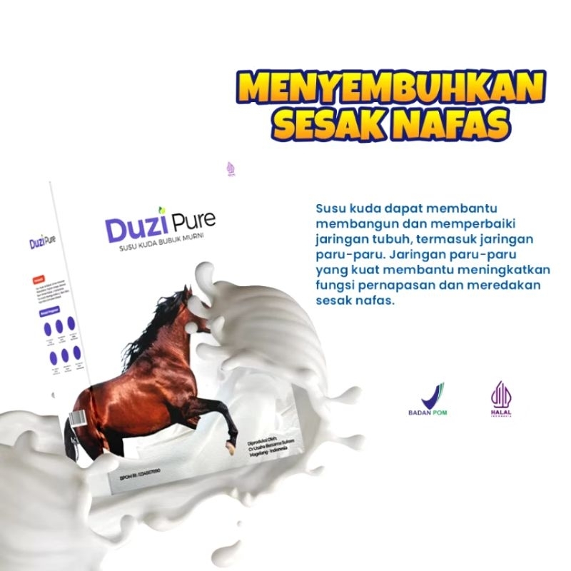 Duzi Pure susu kuda murni plus herbal susu kuda bubuk Duzi