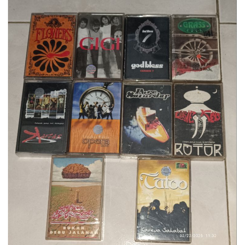 kaset pita FLOWERS-17th Keatas / GIGI / GODBLESS-Cermin 7 / GRASS ROCK / KERTAS-Kekasih Yang Tak Dia