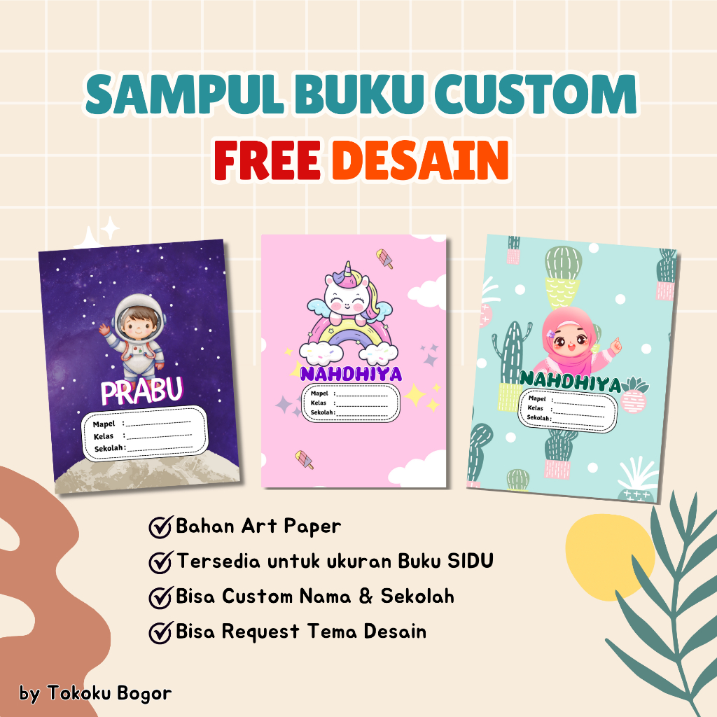 

Sampul Buku Custom Nama dan Sekolah Anak Murah