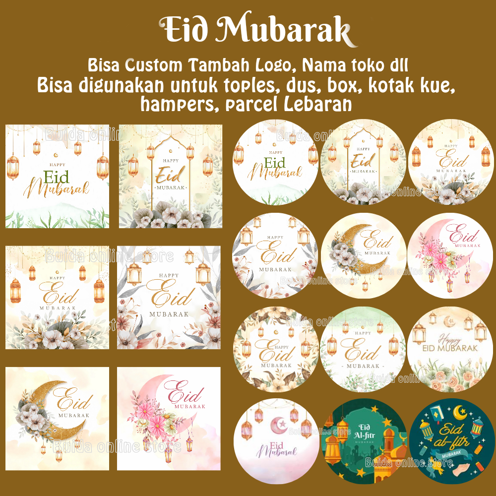 

Kartu / Hangtag Eid Mubarak Eid Al-Fitr label Toples kemasan lebaran hari raya idul fitri series Kotak Bulat segel dus box dekorasi hampers packaging keranjang parcel paperbag goodiebag mika thinwall Tas Jar bisa custom tambah nama