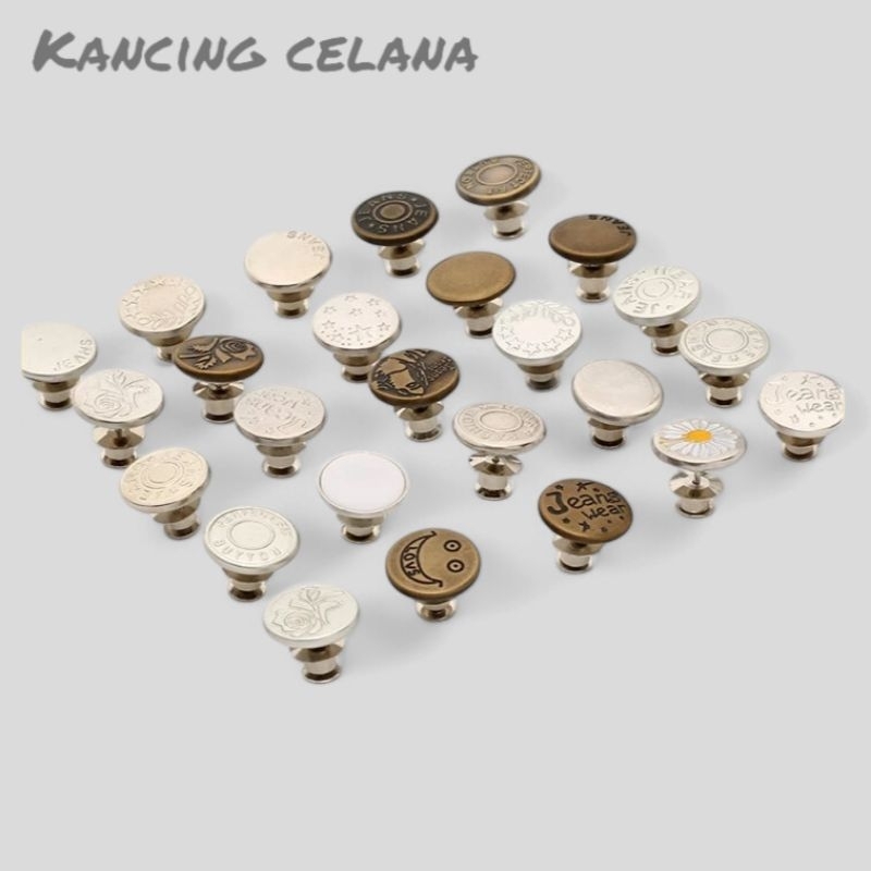 Kancing Celana Jeans Dapat Dilepas / Kancing Celana Copot Pasang / Kancing Pengecil Jeans Unisex