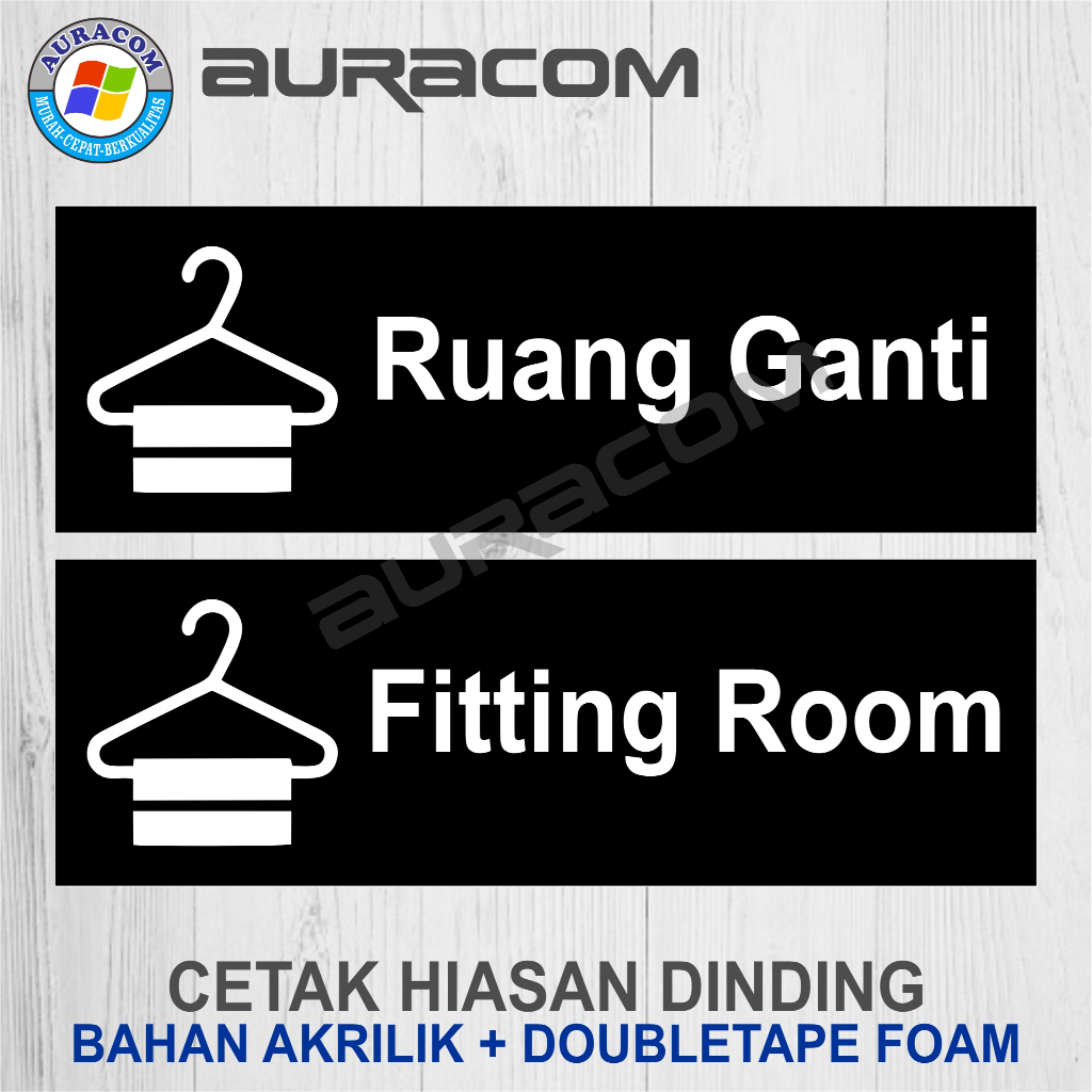 

Sign Akrilik Ruang Ganti, Papan Fitting Room, Sign Acrylic Custom - B57