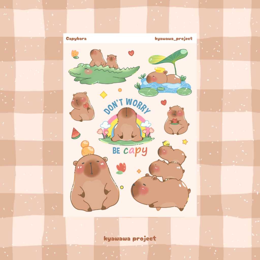 

Sticker Capybara by KyawawaProject | deco journal handphone laptop diy stiker