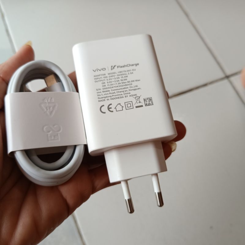 charger vivo 80 watt original copotan bawaan Hp