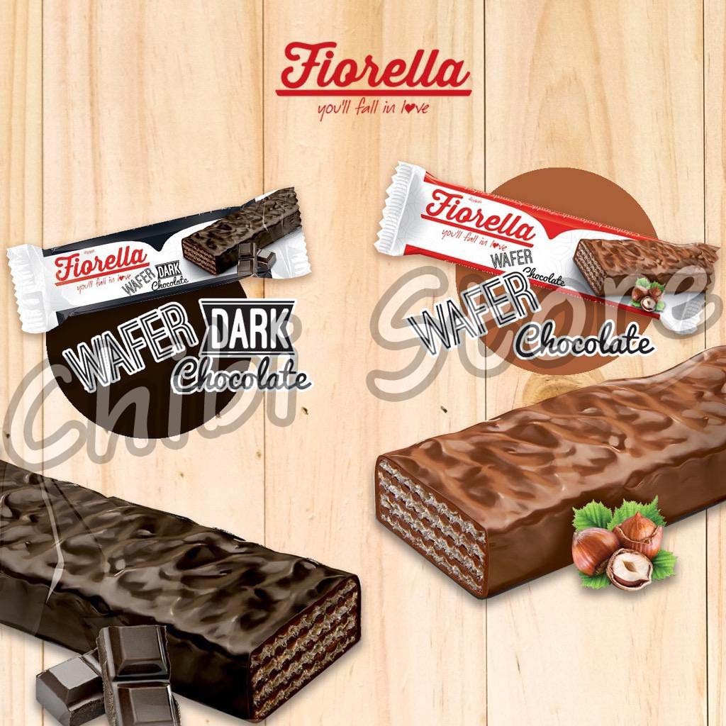 

Fiorella Chocolate Wafer Turki 40g - Wafer Salut Coklat dengan Krim Cokelat - Coklat Wafer Turki - Fiorella Coklat Wafer Dark Chocolate Bitter - Fiorella Coklat Wafer Hazelnut