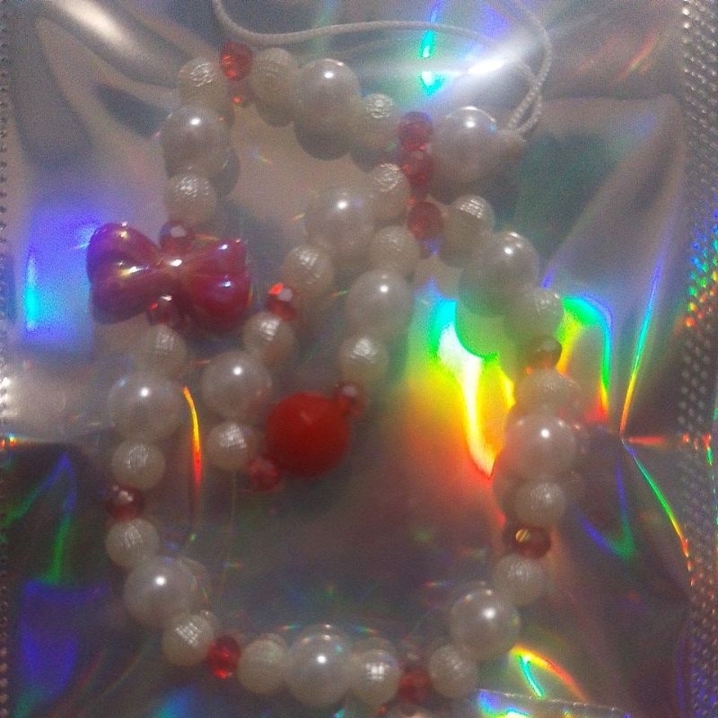 Gantungan hp tali warna merah handmade