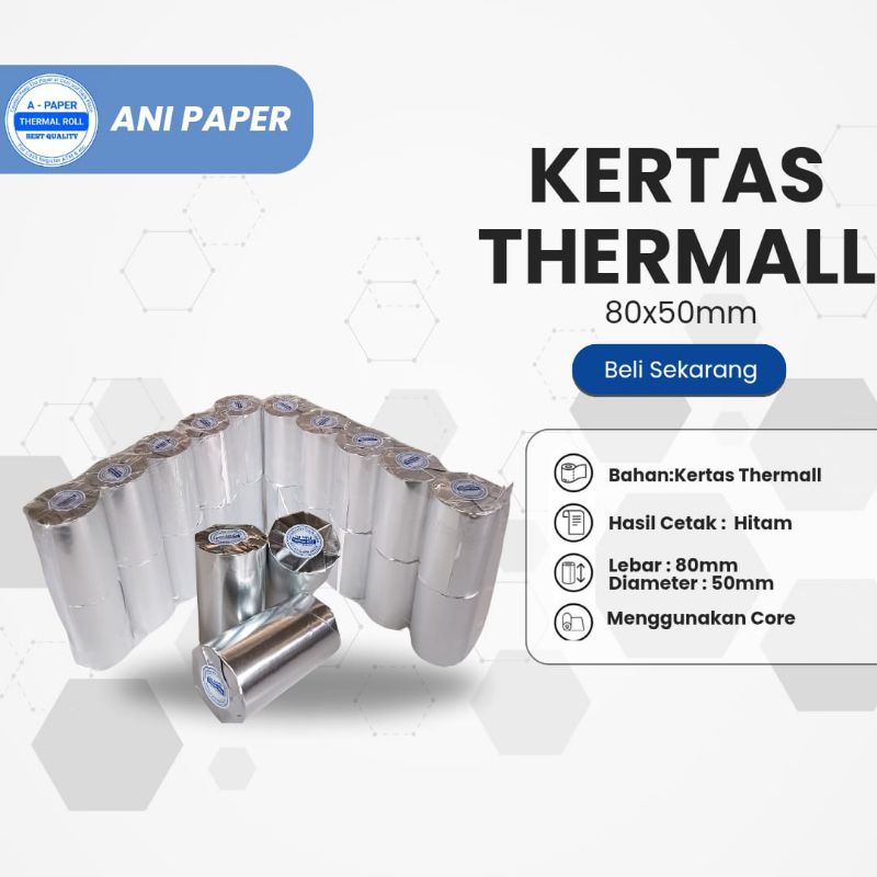 

kertas thermal 80mmx50mm isi 5roll
