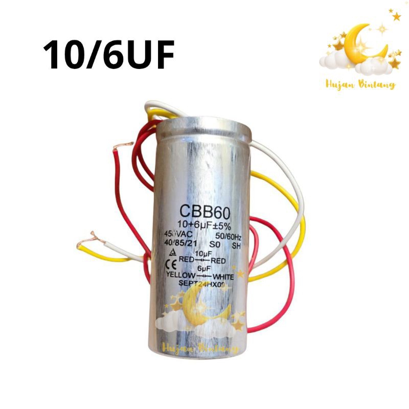 Kapasitor Mesin Cuci 2 Tabung Sanken CBB60 10/6uf Stainless 7kg 8kg 9kg 10kg 11kg 12kg 13kg 14kg 15k