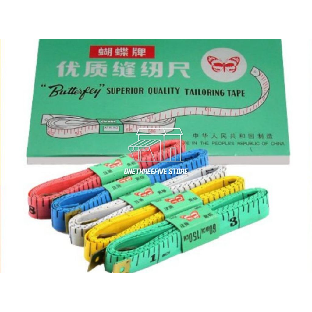 Meteran jahit - alat ukur kain baju - lingkar badan - pita - Butterfly kecil dan besar