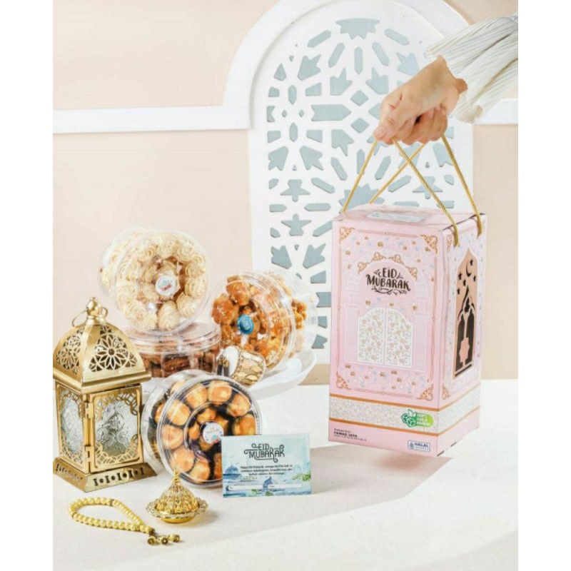 

[Terlaris] Hempers Kue Lebaran isi 4 Macam/Bangkit Keju/Kue Kacang/Nastar Bulat/Semprit Mocca Springkle