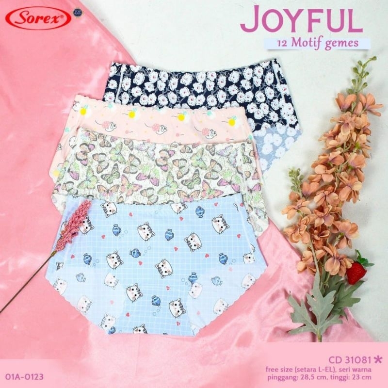 CELANA DALAM SOREX WANITA MOTIF SEAMLESS TANPA JAHITAN 31081 (L-XL) dan 3118 (XL-XXL) / Cd wanita so