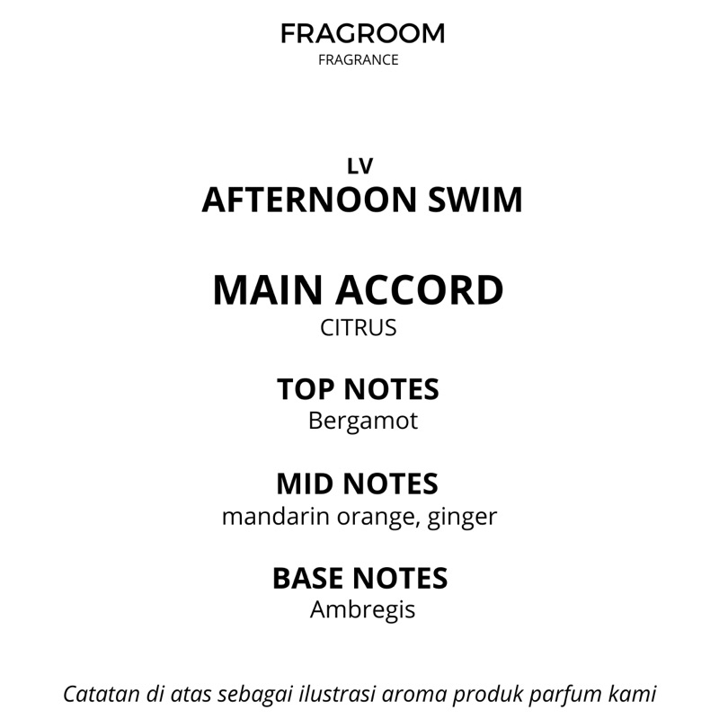 Parfum LV AFTERNOOM SWIM dupe By FRAGROOM - Parfum Pria