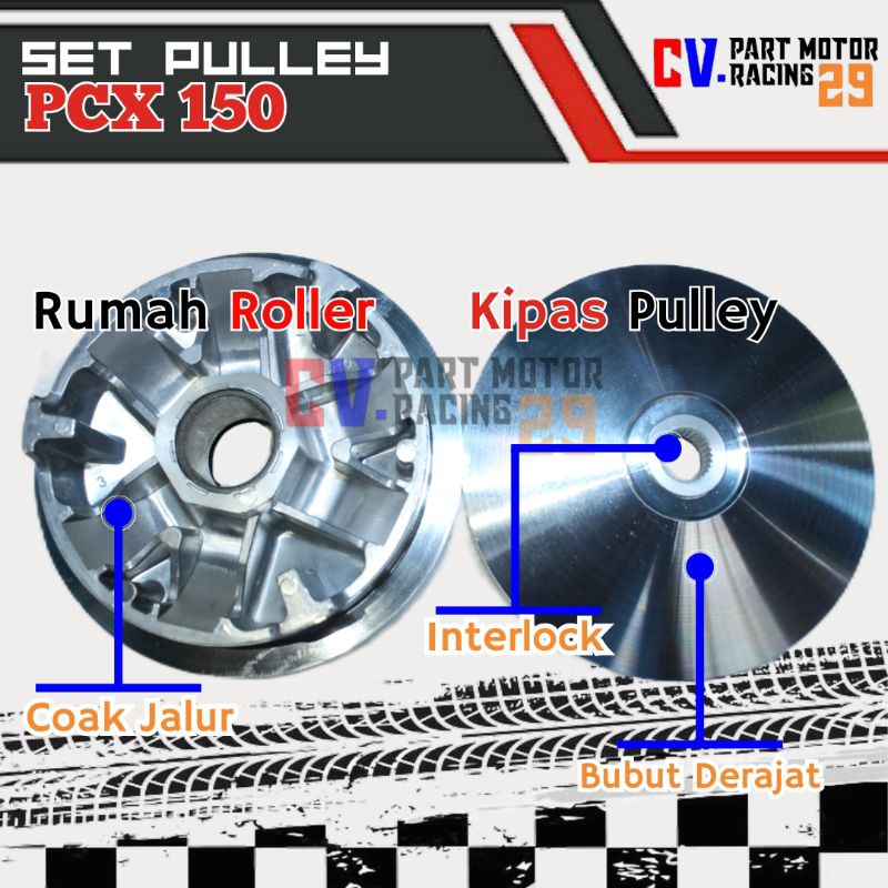 SET PULLEY PCX 150 RUMAH ROLLER PCX 150 KIPAS PCX 150