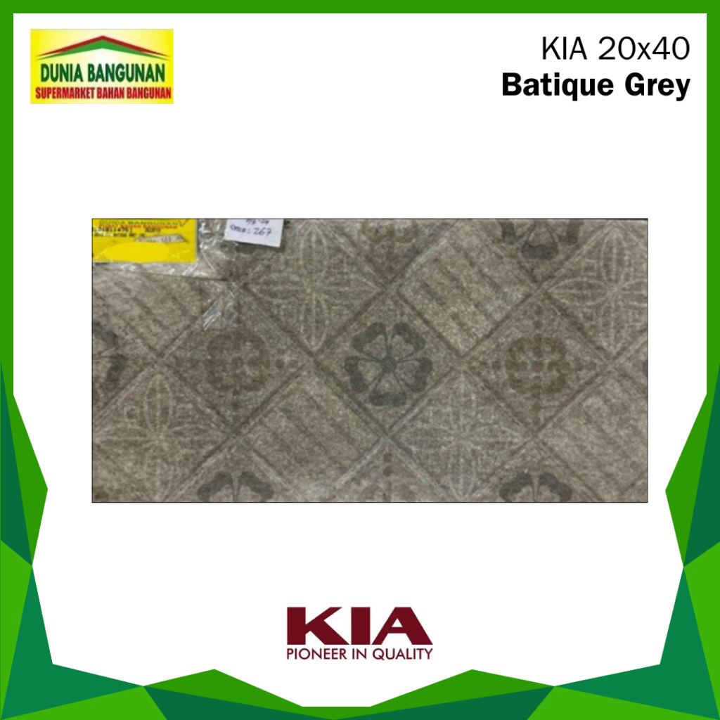 Keramik Motif KIA 20x40 Batique Grey KW1 Keramik Dinding Batu Alam