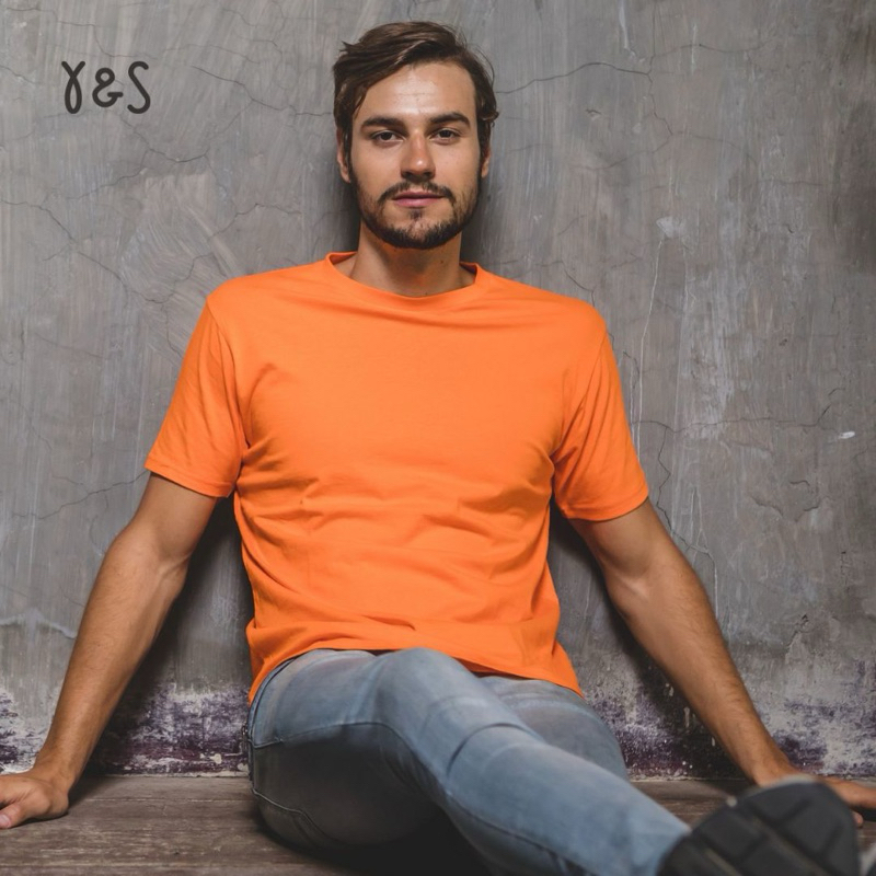 YARN & SPINDLE Basic T-shirt Cotton Combed 30s Ultrasoft Orange - Kaos Polos Pria Lengan Pendek