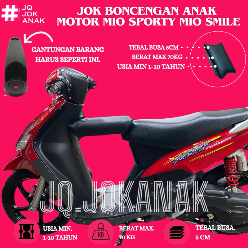 Jok Boncengan Anak Motor Mio Sporty, Mio Smile Kursi Dudukan Anak Portable Motor Matic