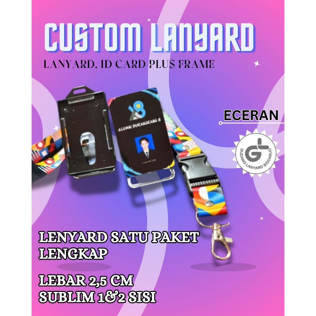 

CETAK TALI LANYARD SUBLIMASI satu set 2,5cm 2 muka paket lengkap desain bebas LANYARD CUSTOM
