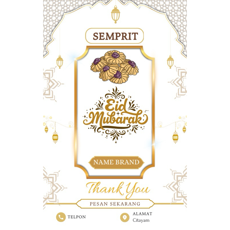 

STIKER KUE SEMPRIT CUSTOM NAMA 6x9.5CM ISI 20BIJI