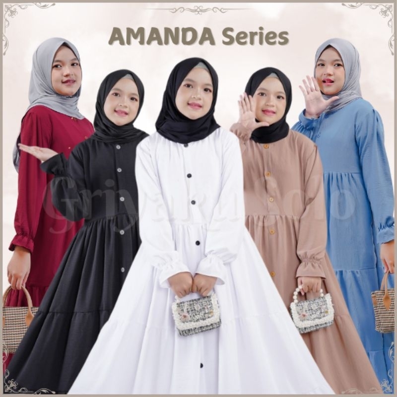 Baju Busana Gamis Dress Muslim Anak Perempuan Tanggung Remaja Usia 11 12 13 14 Tahun Terbaru Kekinia