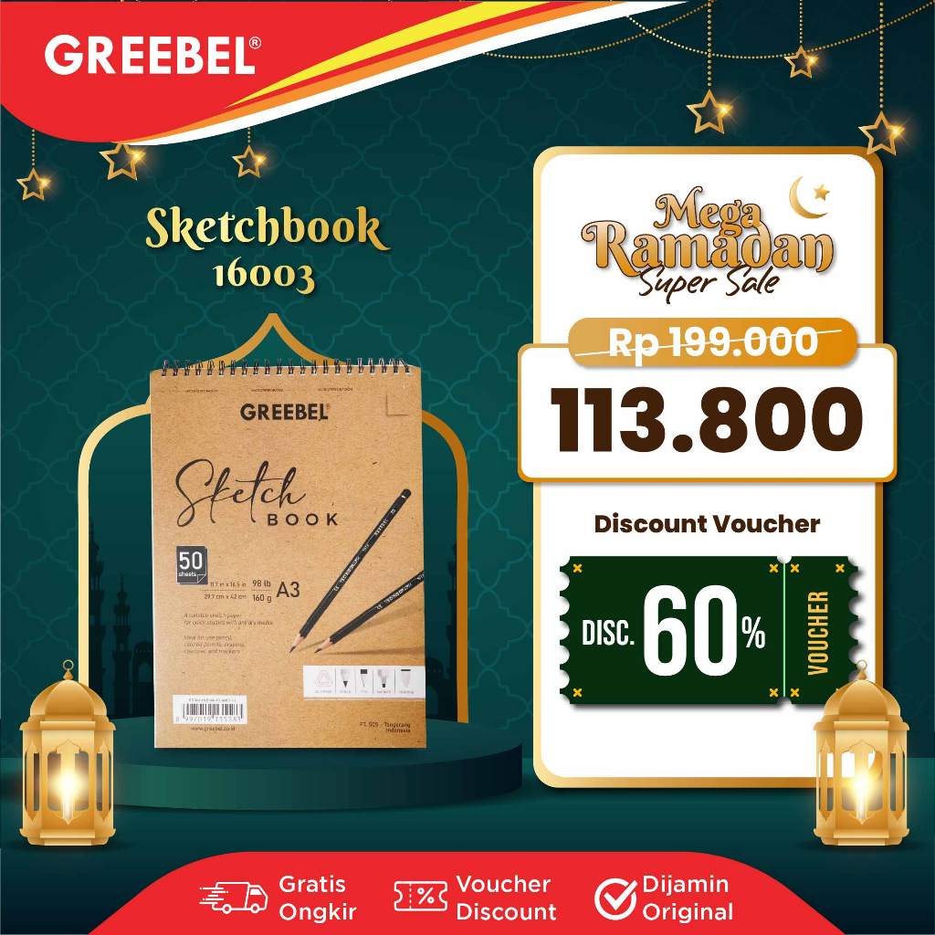 

GREEBEL Buku Gambar Sketch Book A3 50 Lembar (16003) Buku Sketsa Drawing Book