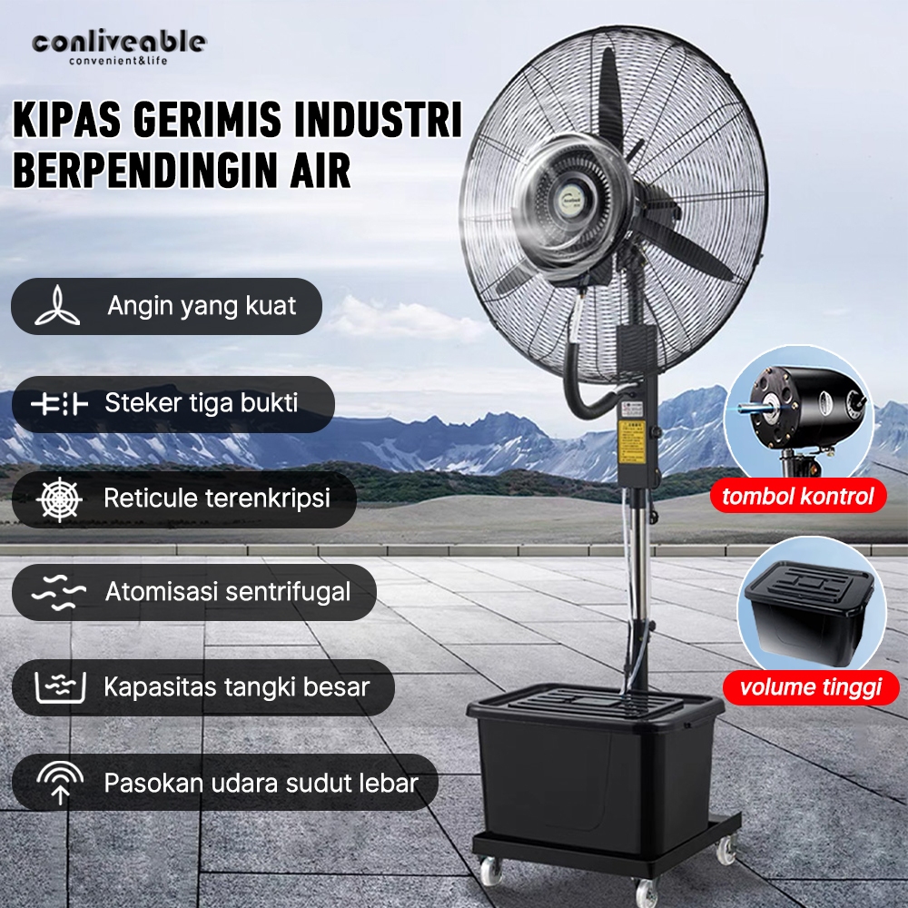 Conliveable Fan Kipas Atomisasi Kipas Angin Embun 23 inch Fan 30 inch / Cooling Fan / Kipas Angin Em