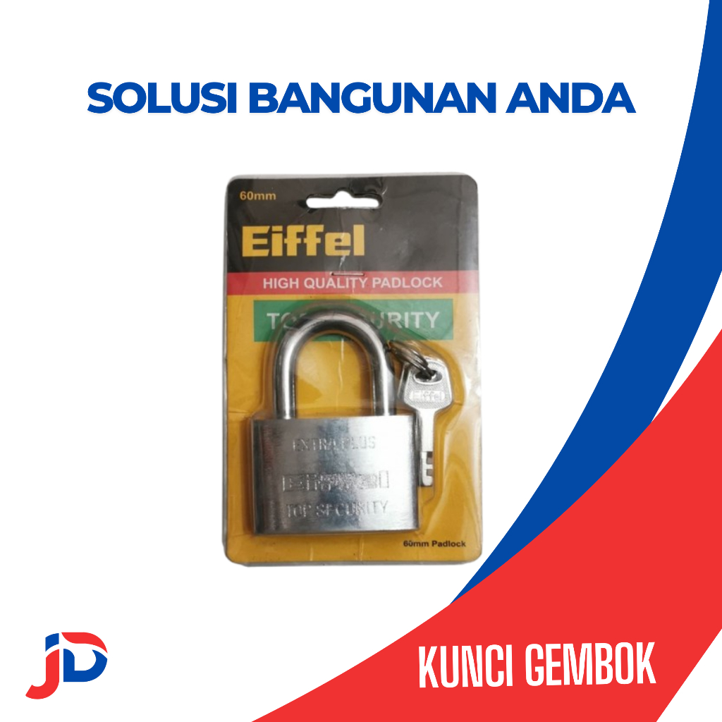 Gembok Chrom Eiffel  - Kunci Pintu - Gembok Leher Panjang - Gembok Pagar - Gembok Rumah