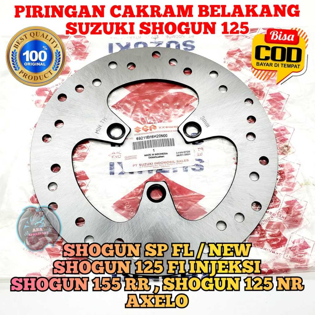 CAKRAM BELAKANG SHOGUN 125 Motor SUZUKI Shogun SP FL/NEW , Shogun 125 FI Injeksi , Shogun 155 RR , S