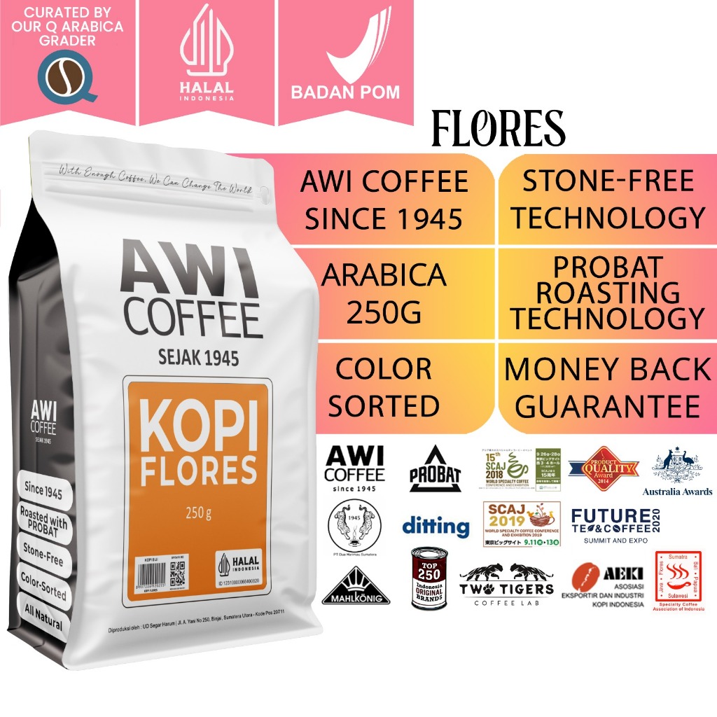 

FLORES BAJAWA 250gr | Specialty Arabica Roasted Coffee | Kualitas Ekspor | AWI COFFEE