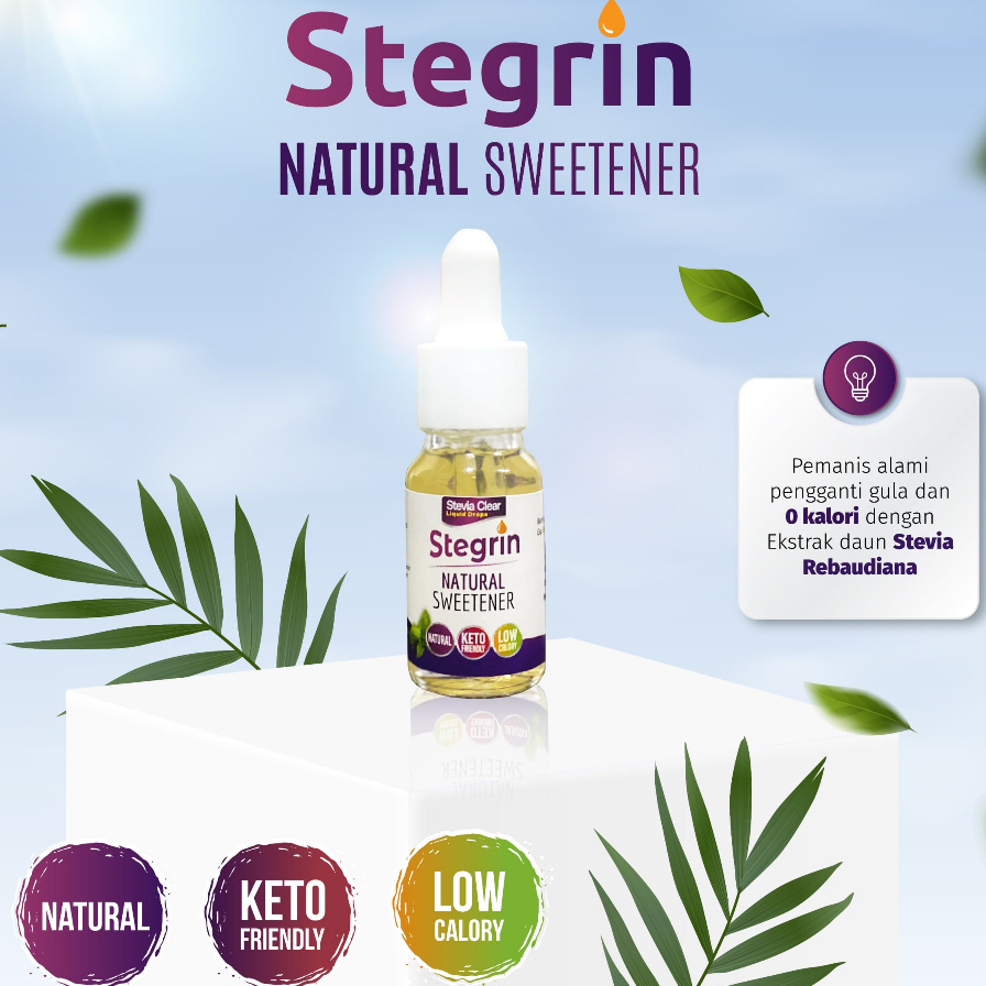 

STEGRIN sweetener Pemanis Alami Gula Tetes Stevia 100% Original