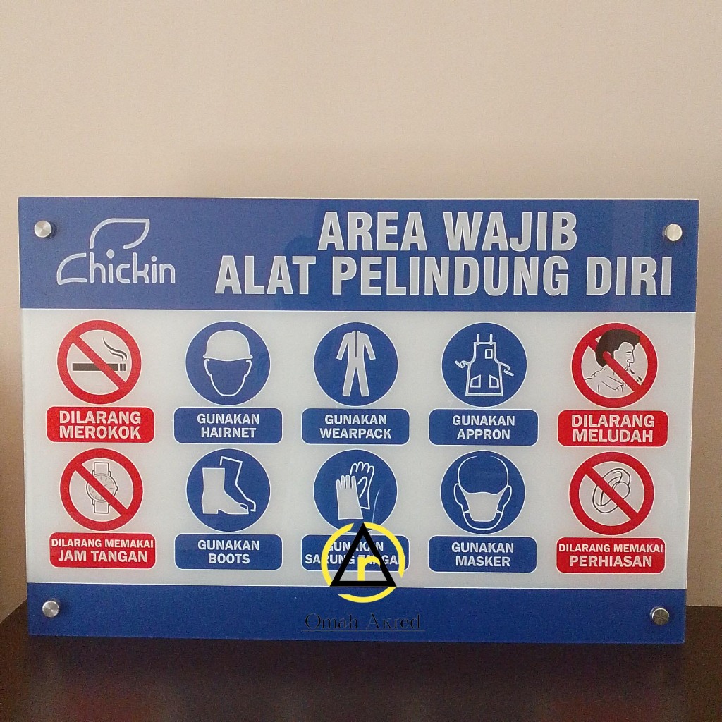 

Akrilik Custom Area Wajib APD - Akrilik Keselamatan - Safety - Custom Logo Instansi