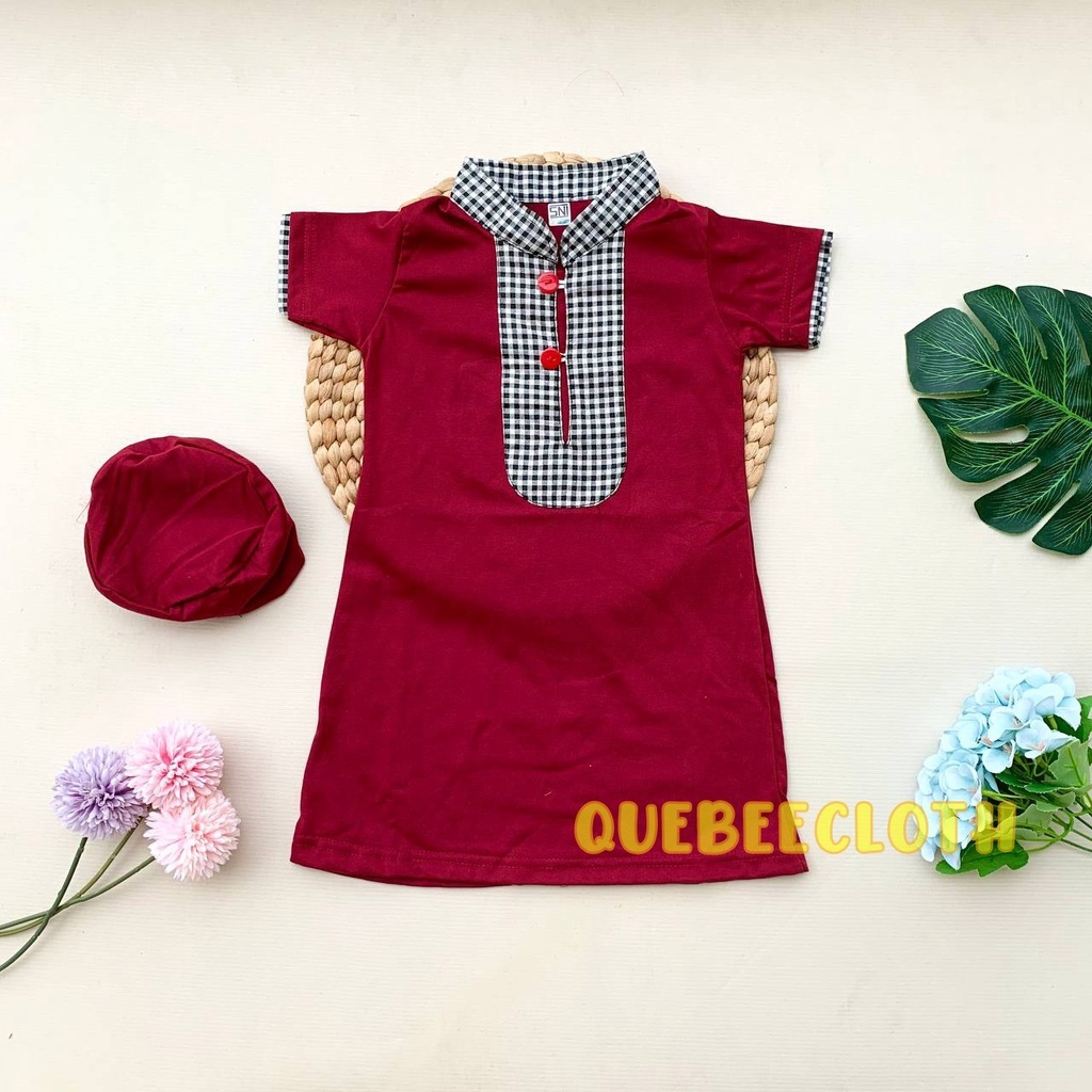 QUEBEECLOTH FASHION MUSLIM BAYI COWOK BAJU KOKO JUBAH BAYI BARU LAHIR