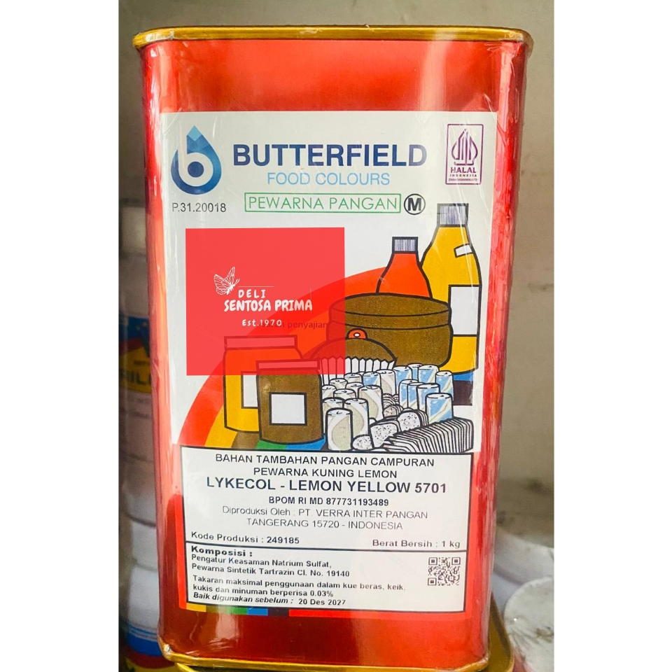 

Pewarna Makanan Butterfield Lyncol Lemon Yellow 5701, Food Grade 1 Kg
