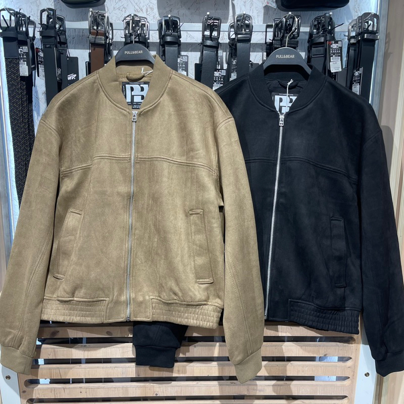 Jaket Bomber Suede PULL&BEAR MEN Jastip (jasa titip)