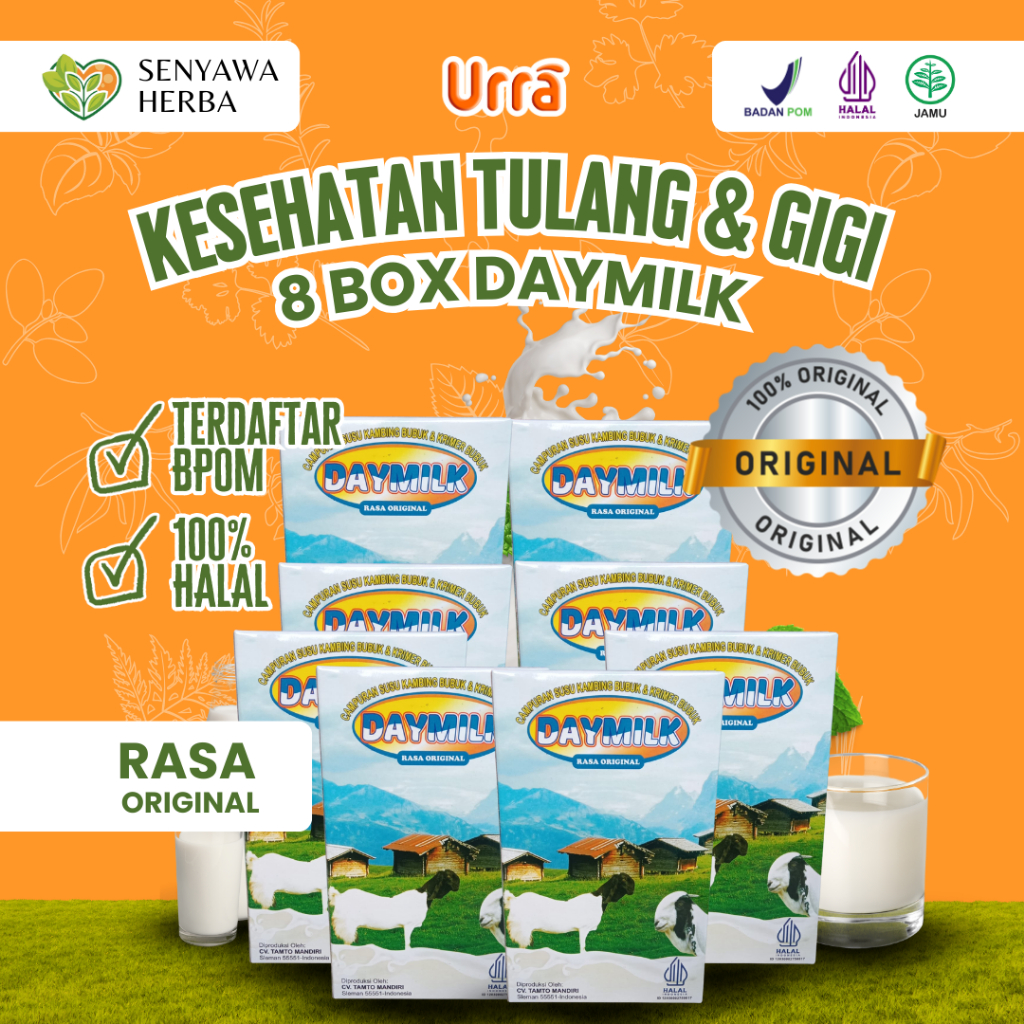 

PAKET 8 BOX SUSU DAYMILK ORIGINAL – Susu Kambing Etawa 200gr, Sehatkan Tulang, Sendi, Lambung