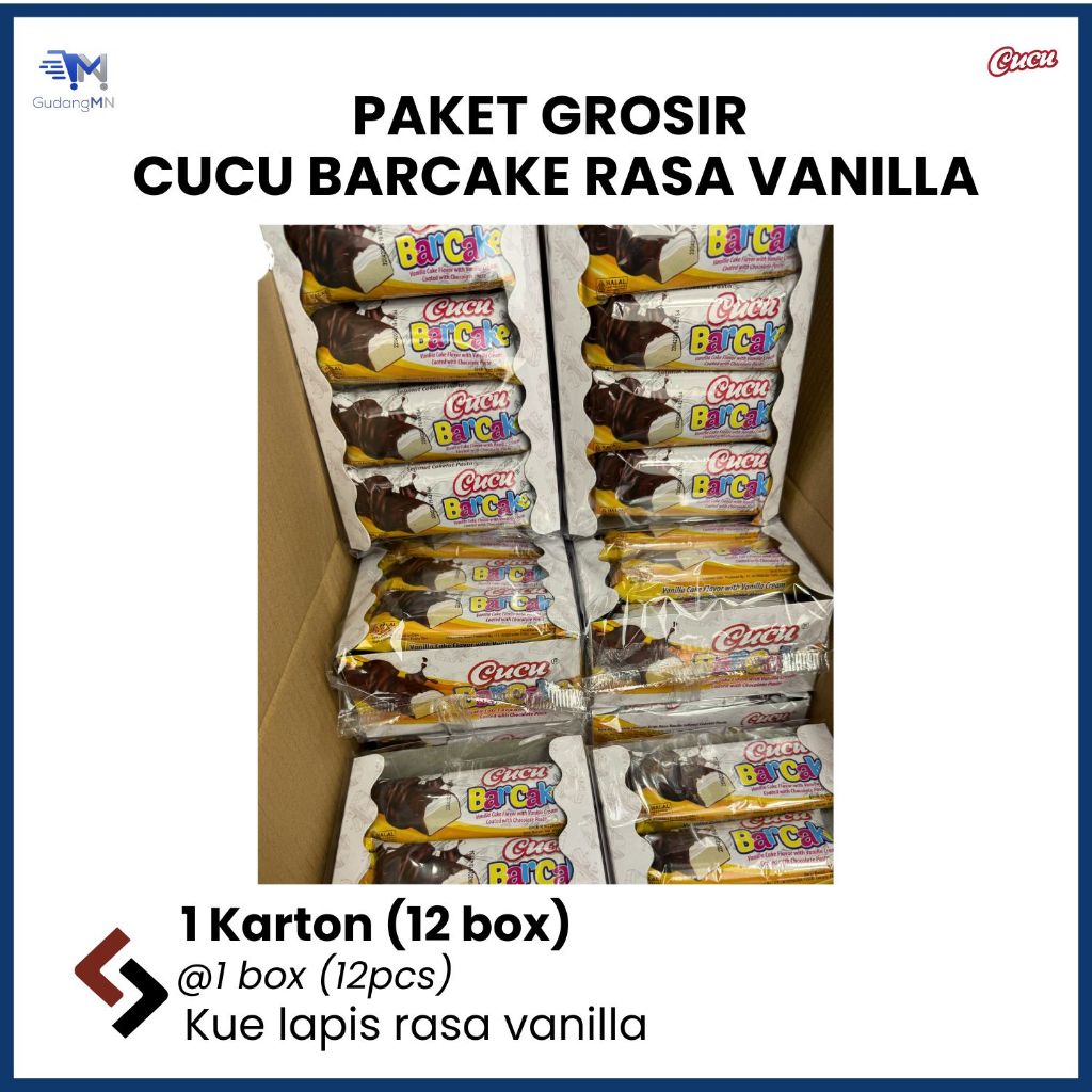 

[PAKET GROSIR 1 KARTON] CUCU BARCAKE RASA VANILA