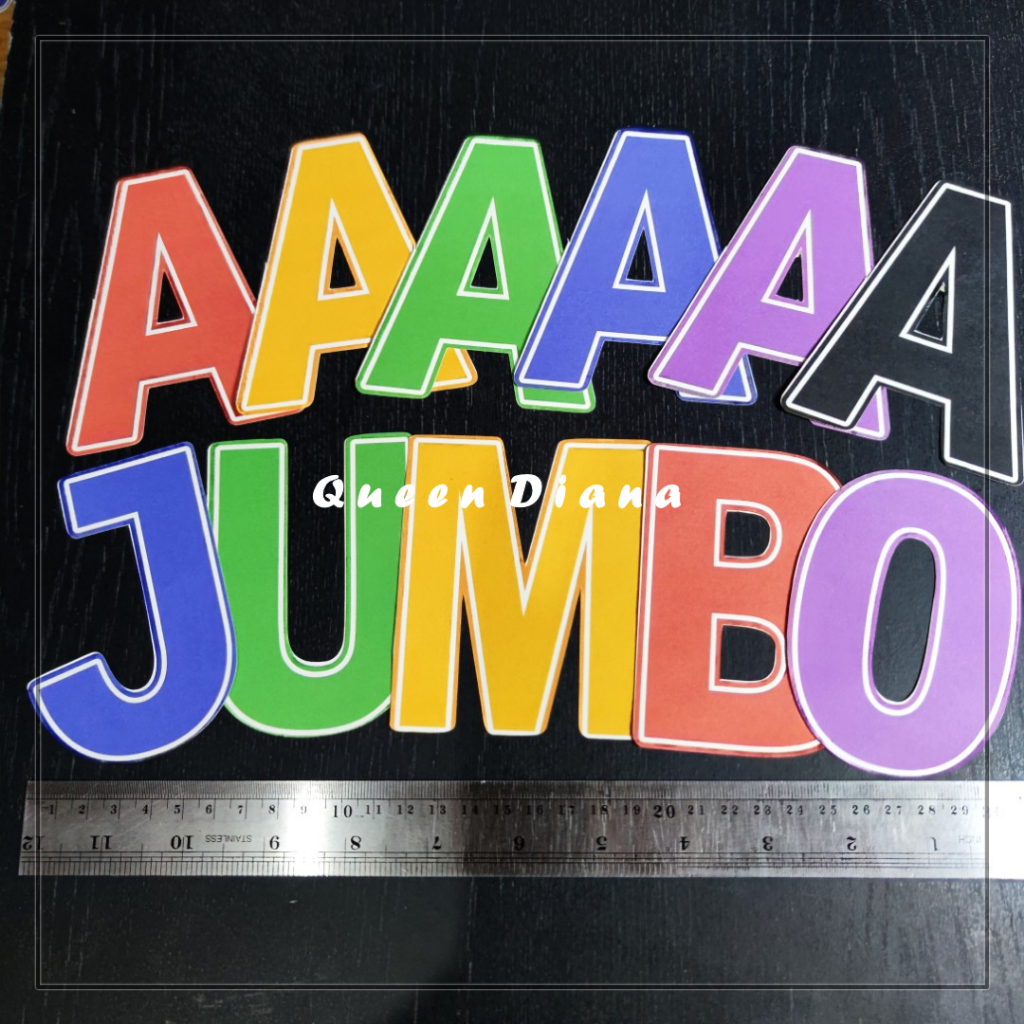 

stiker custom huruf besar 10 cm bisa pilih huruf warna biru, ungu, hitam ukuran jumbo