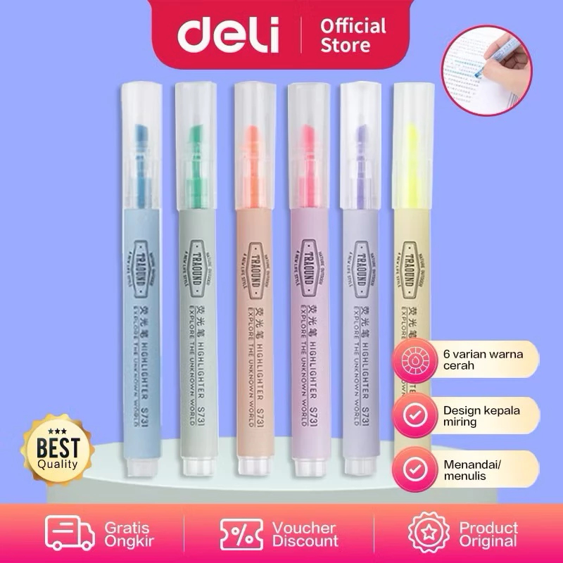

TBMO Deli Highlighter 6 Warna Candy/ Highlighter Traound S 731