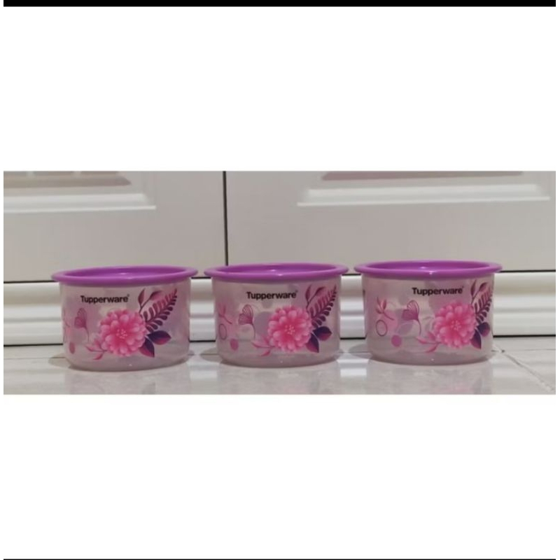 Flower canister set Tupperware 600 Ml isi 3 / Toples tupperware set / toples lebaran
