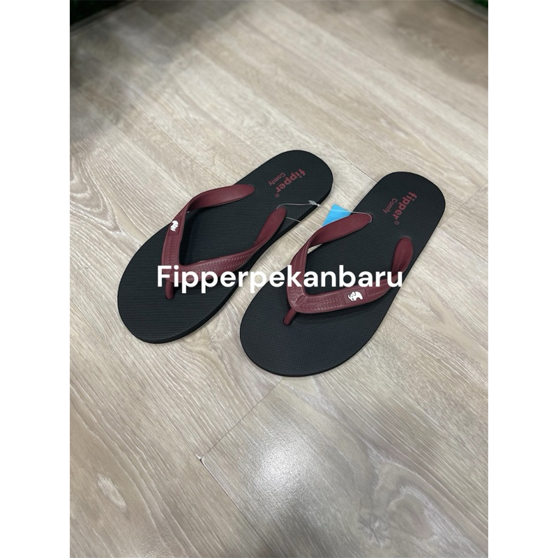 Sandal Fipper Comfy Black Maroon | Original Man & Woman, Sandal Jepit, Sandal Pantai, Sandal Rumah