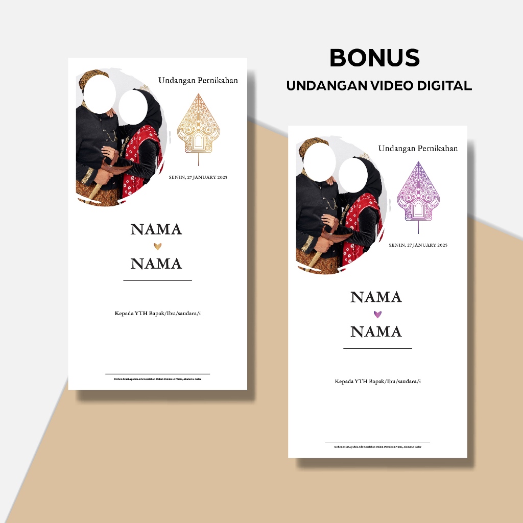 Undangan Pernikahan Aesthetic Elegan Kekinian Tema Jawa
