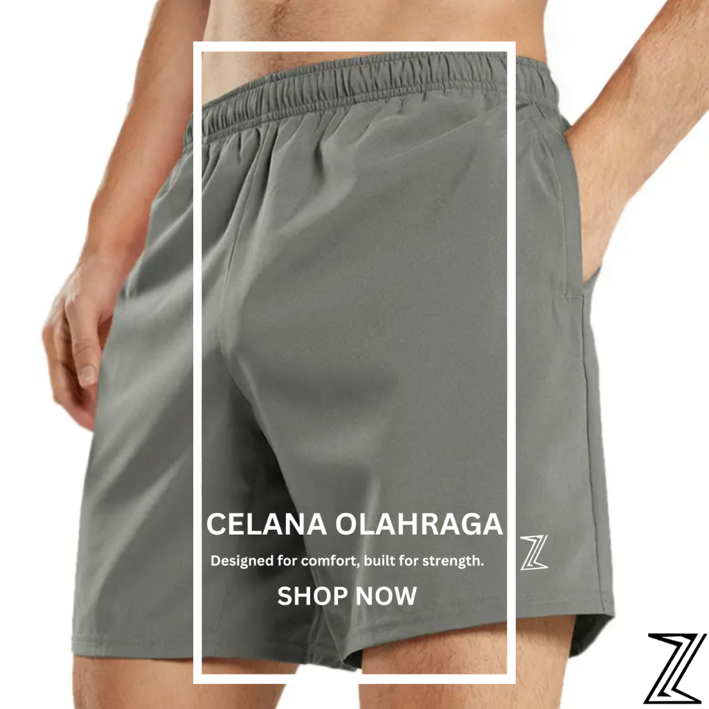 Celana Pendek Lari Jogging Olahraga Zhfu SS1B Boxer Santai Kolor Shorts Pants Bokser CD Saku Polos K