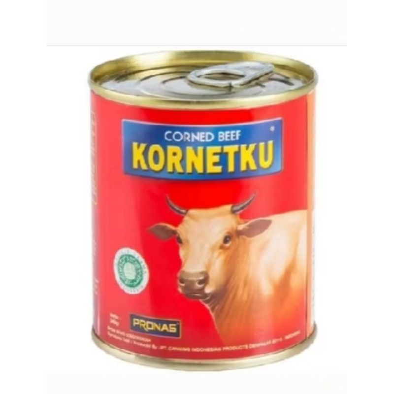 

Pronas KORNET KU Corned Beef Sapi 340g Kaleng Bulat Daging Sapi Corned Cornet Korned Konred Daging Kaleng
