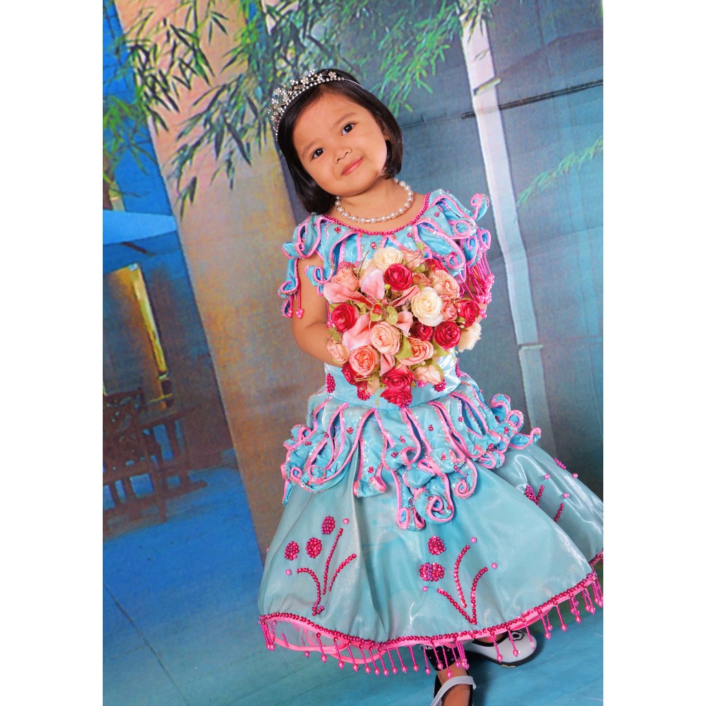 Gaun Anak Perempuan dengan Hiasan Bunga DRESS PRELOVED