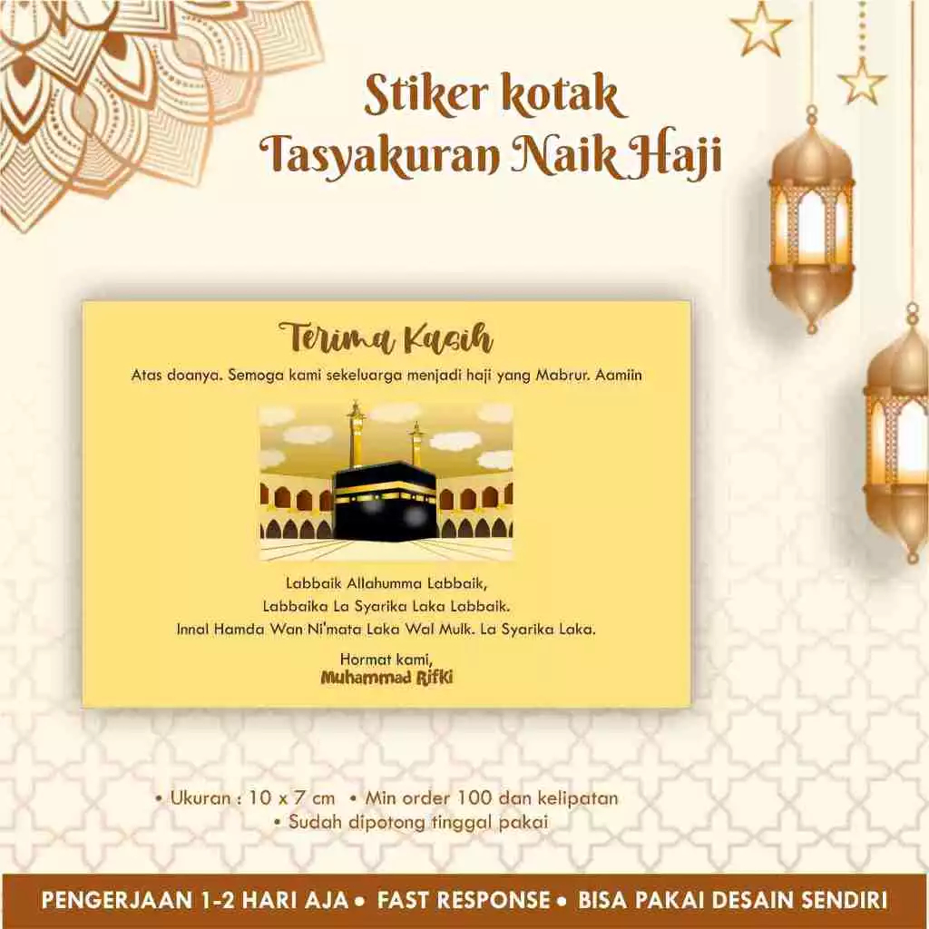 

[100 pcs] Stiker Tasyakuran Naij Haji / Syukuran