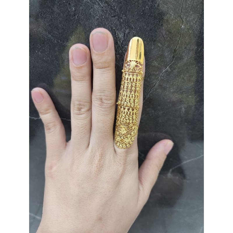 cincin kuku India cincin panjang all size emas asli kadar 875