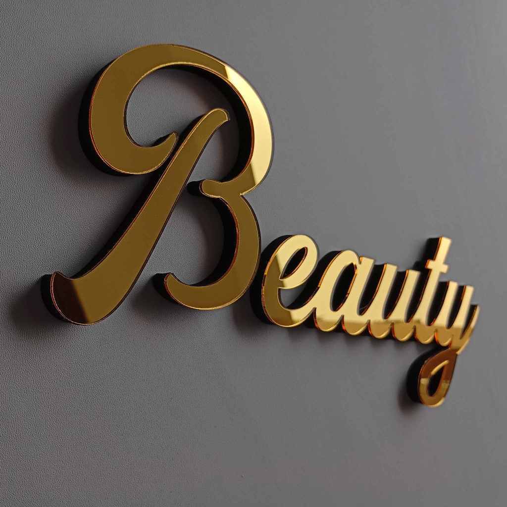 Akrilik Huruf Timbul Busa Gold Silver Rose Gold Spon Karet Eva Tebal Awet