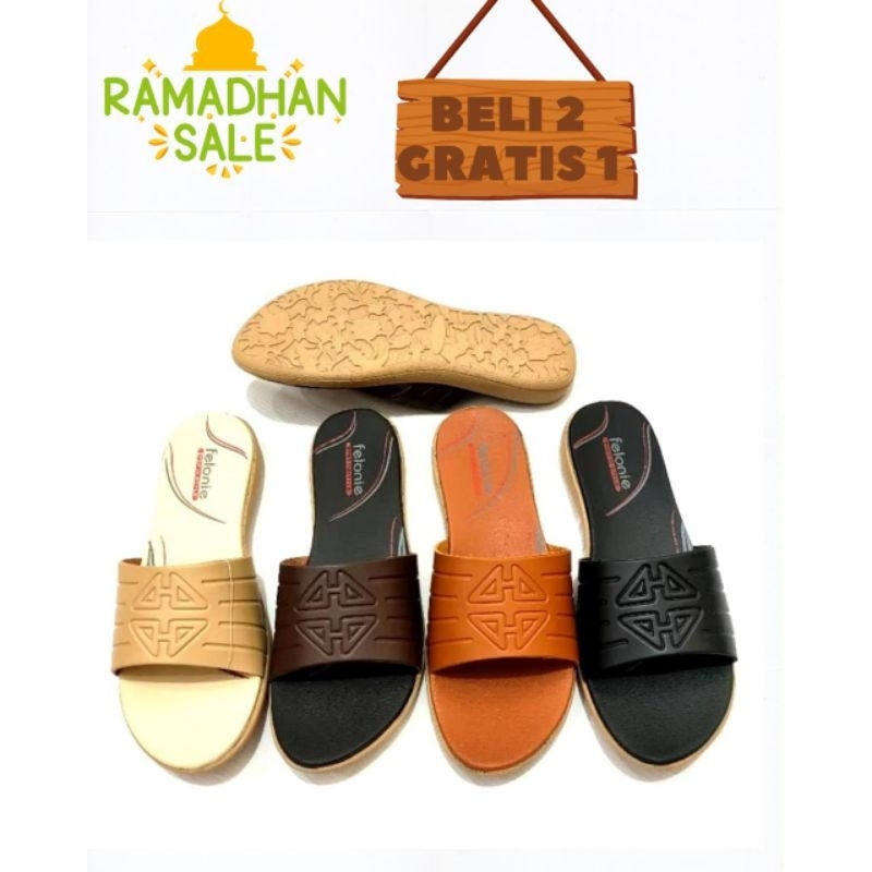 PROMO BELI 2 GRATIS 1 (GRATISAN RANDOM) Sandal Wanita Turki Felonie FB 07 Kekinian Ringan Stylish Ny